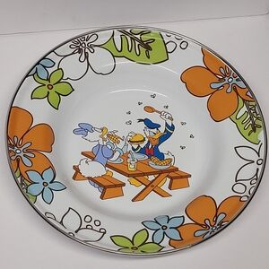 (2) Disnay Store Donald And Diasy Duck Enamelware Metal Bowls Set Of 2